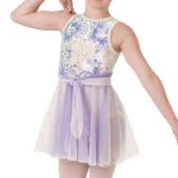 Purple & Cream Swirl Dance Costume - Picture 1 of 3